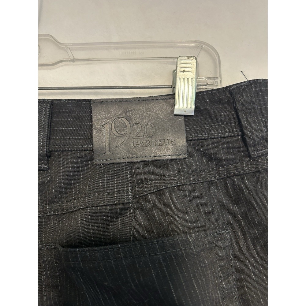 Gardeur Nigel 1 Pants Mens 34x32 Black With Thin White Stripes 5Pocket Stretch - Picture 15 of 16